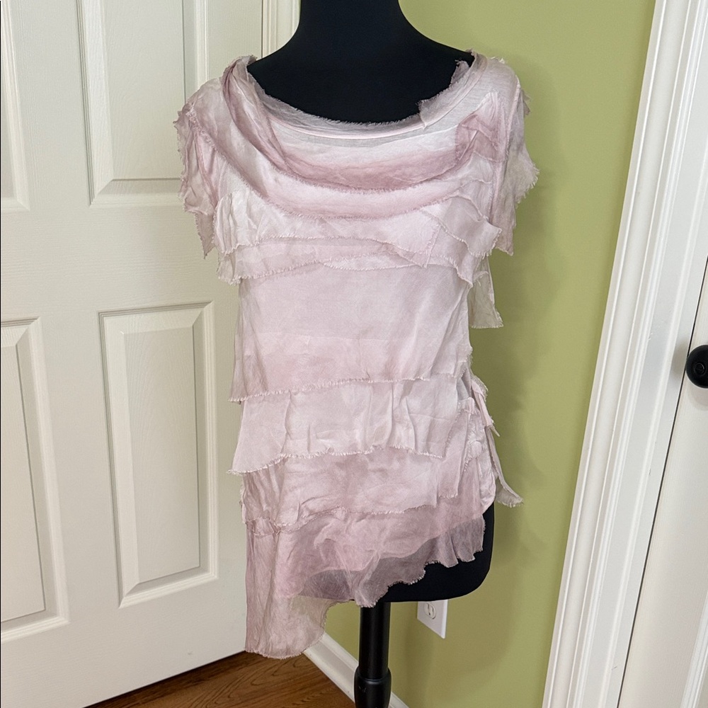 Elegant Layered Pink Women's Top